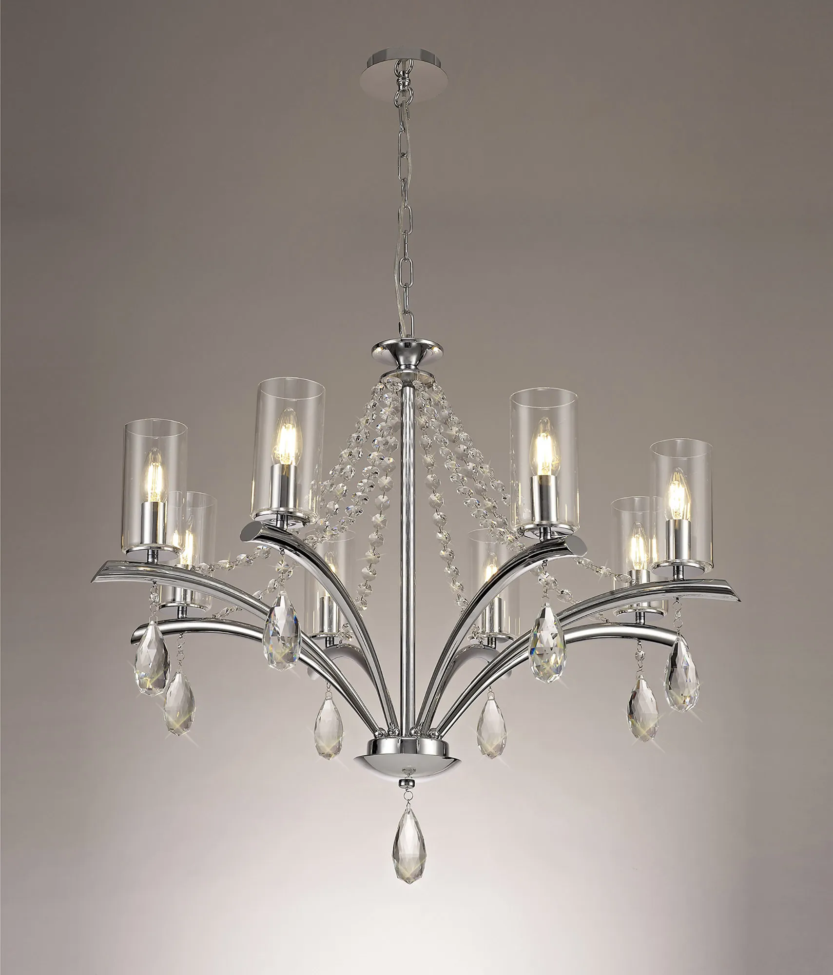 Rhea Crystal Ceiling Lights Diyas Multi Arm Crystal Fittings Rhea Crystal Ceiling Lights Diyas Multi Arm Crystal Fittings